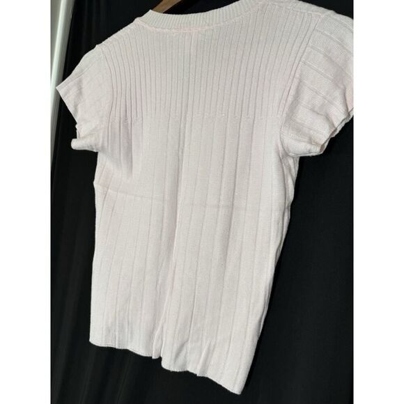 Eye Candy Y2K Pink‎ Cropped Sweater Preppy Fitted Knit 90s Clueless Small - Picture 4 of 7